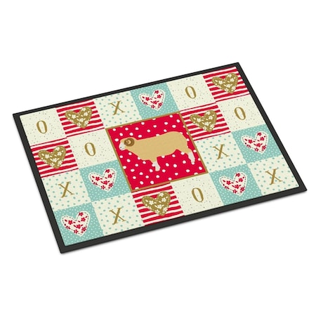 Carolines Treasures 24 x 36 in. Horned Dorset Sheep Love Indoor or Outdoor Mat CK5407JMAT
